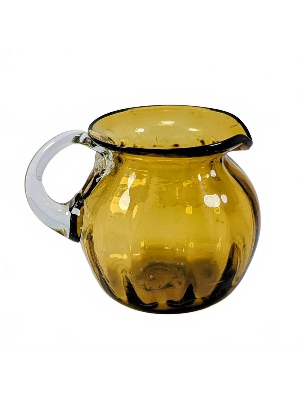 Pilgrim Glass Amber Mini Pitcher 3.5"